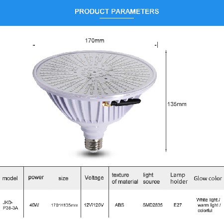 Tadpole Par38 Swimming Pool Light Rgb Color Changing 12V/120 Voltage 40W Remote Control Underwater Swimming Pool Led Light Bulb