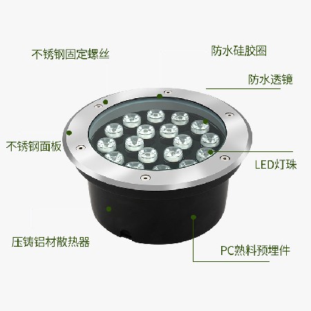 Led buried underwater lamp colorful outdoor lawn lamp courtyard buried spotlight wall corner lighting embedded buried lamp